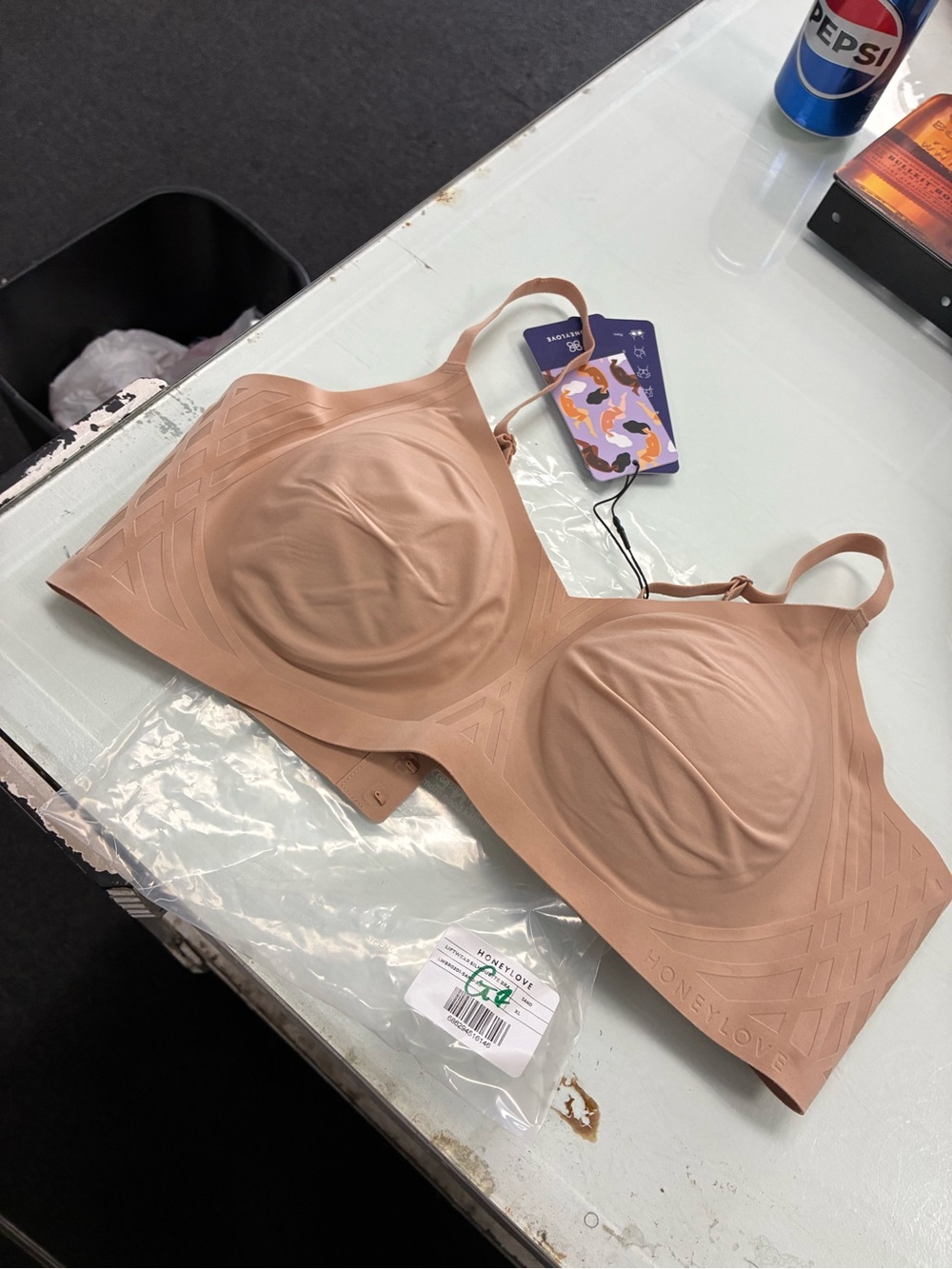 Honeylove Silhouette Wireless Lined Molded SAND Support Bra Size XL New NWT